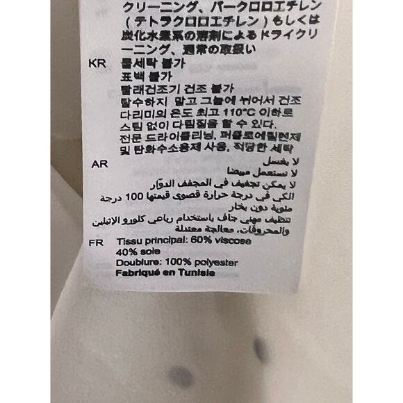 Sandro Puffed Sleeve Ruffled Polka Dot Twill Mini Dress White/Black 34 US XS - Picture 9 of 13